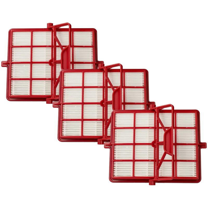 3x filtre compatible avec Lux Intelligence S115 aspirateur - filtre à charbon actif hepa rouge / noir / blanc - Vhbw