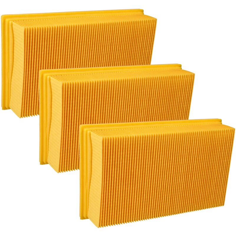 Vhbw - 3x filtre plissé plat compatible avec Kärcher nt 361 Eco/Te/M, nt 35/1 Tact/Te/M aspirateur sec/humide, aspirateur - Élément filtrant