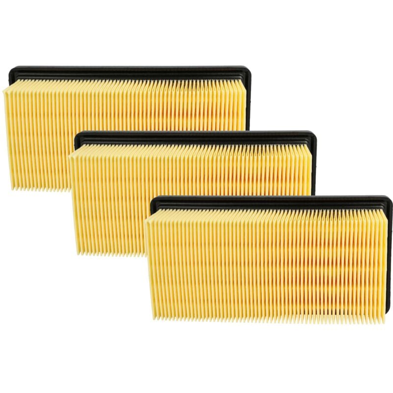3x filtre plissé plat remplacement pour Kärcher 6.414-971.0 pour aspirateur - Élément filtrant - Vhbw