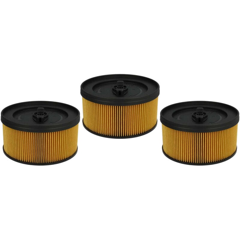 Vhbw - Lot de 3x filtres à cartouche compatible avec Kärcher wd 4, wd 4.200, wd 4.250, wd 4.290 aspirateur à sec ou humide - Filtre plissé
