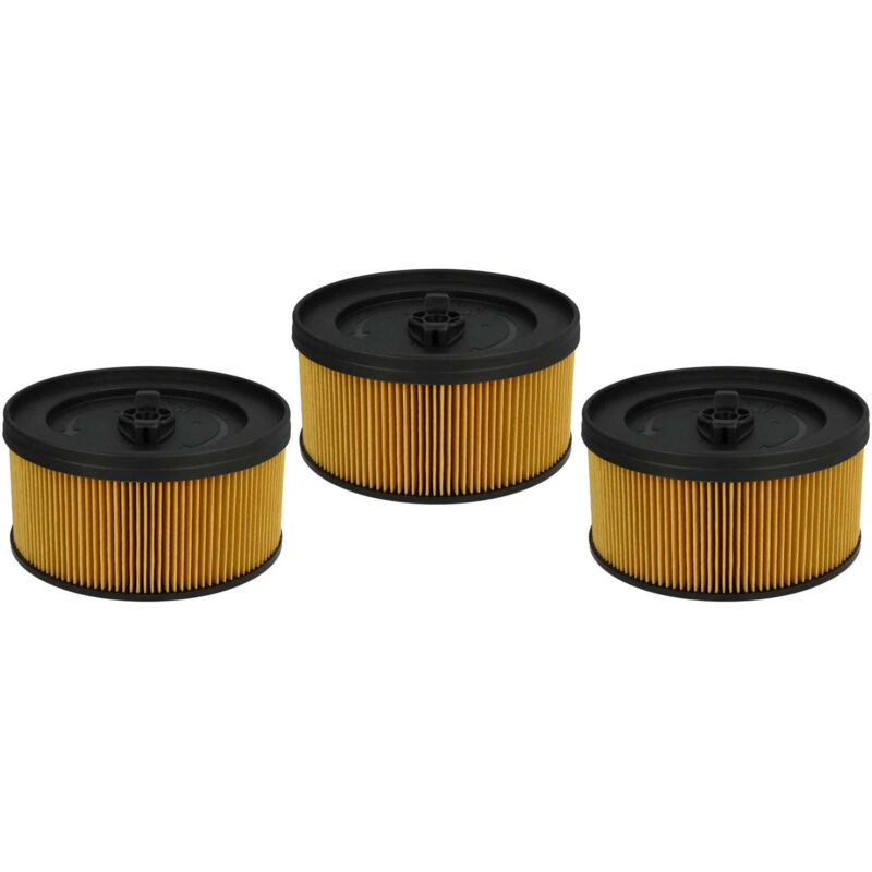 Vhbw - Lot de 3x filtres à cartouche compatible avec Kärcher wd 5.300M, wd 5.400, wd 5.450, wd 5.470 aspirateur à sec ou humide - Filtre plissé