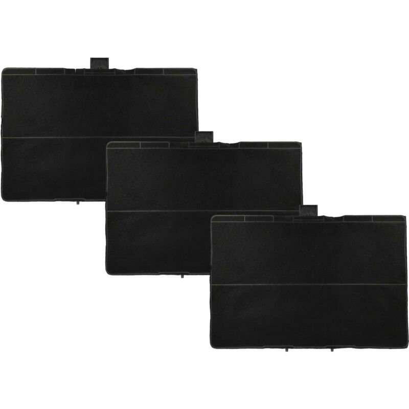 Vhbw - 3x Filtres à charbon actif compatible avec Bosch DWB097A51/04, DWB097A52, DWB097A52/01, DWB097A52/02 hotte aspirante - 31,5 x 21,5 x 2,3 cm
