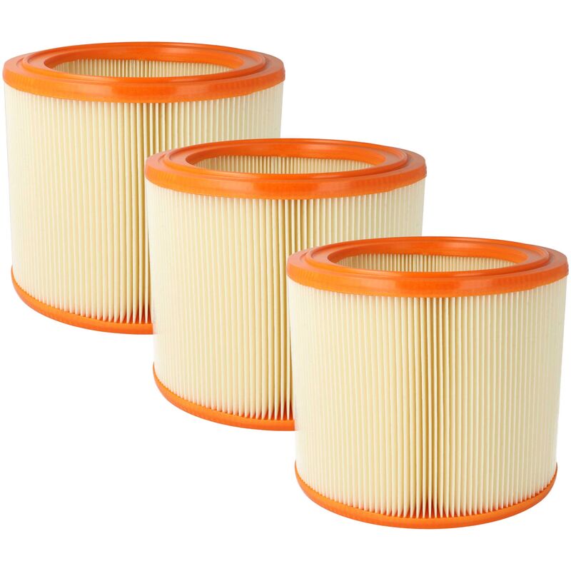 3x Filtres à lamelles compatible avec Makita W60077, 444M aspirateur à main - Vhbw