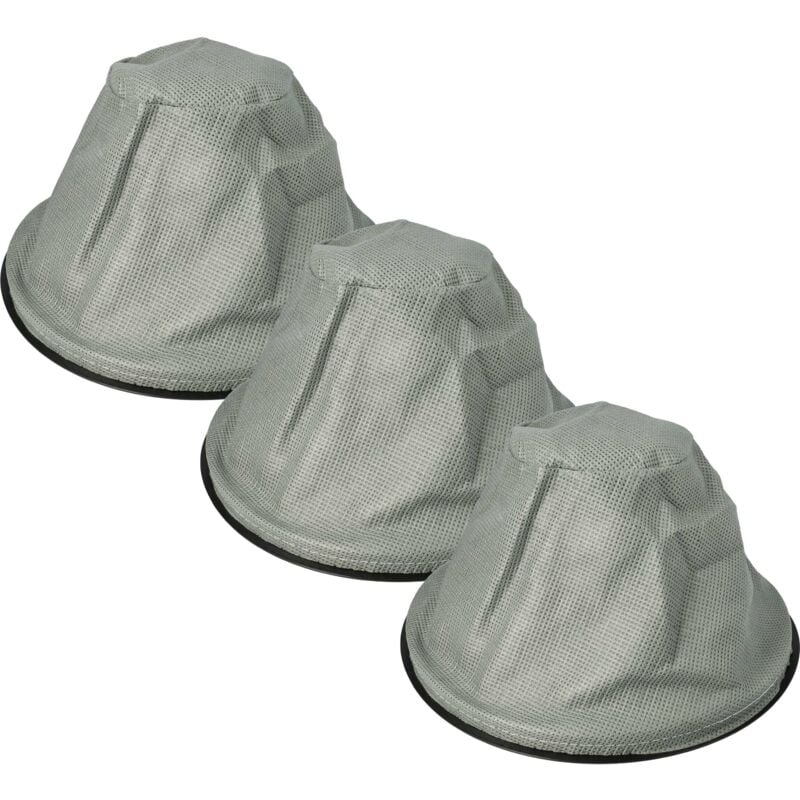 Vhbw - 3x Filtres à sac remplacement pour 5900779934771 pour aspirateur de cheminée, aspirateur à cendres - Filtre de rechange, lavable gris / noir