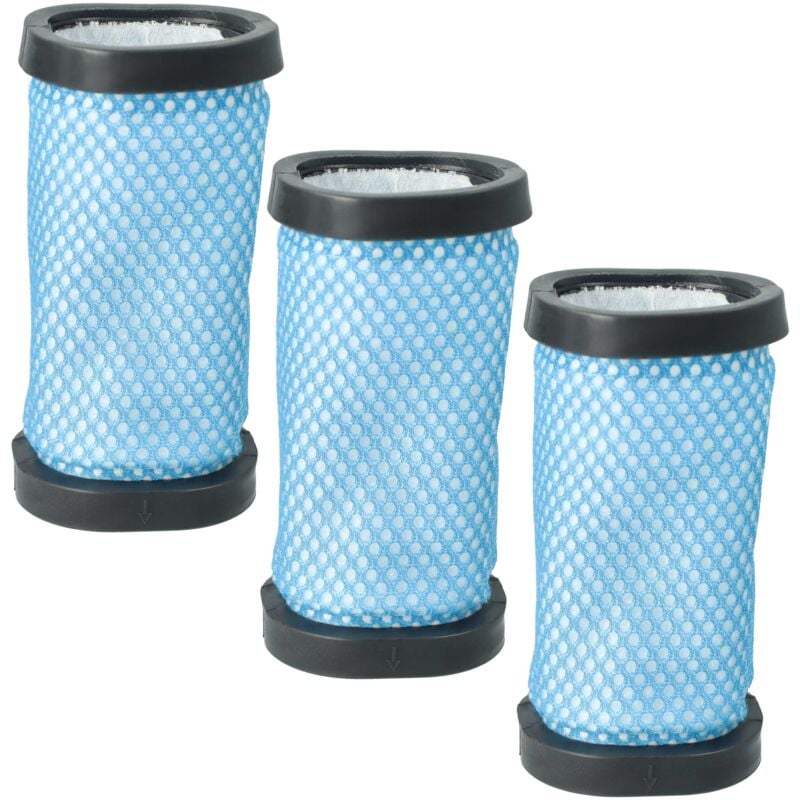 3x Filtres compatible avec Hoover HF722AFG 011, DS22RCG 001, HF722G 001, HF722HCG 011 aspirateur - filtre de sortie d'air, noir / blanc / bleu - Vhbw