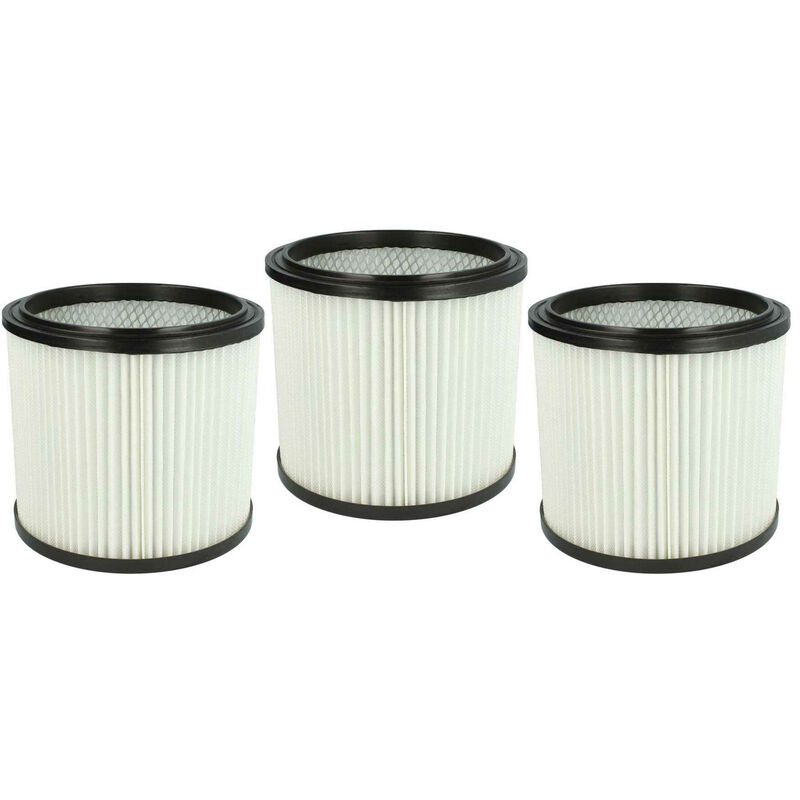 Image of 3x filtro a pieghe piatte compatibile con Einhell tc-vc 1930 arg, tc-vc 1825, tc-vc 1930 s, tc-vc 1930 ex aspirapolvere - Cartuccia filtrante, bianco