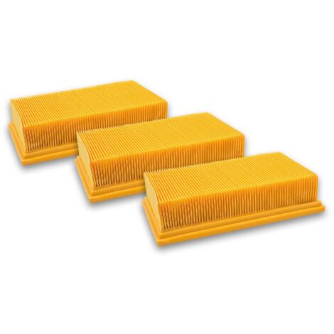 vhbw 3x filtro a pieghe piatte compatibile con Würth ISS 45-M, ISS 35, ISS 35-S, ISS 55-S aspirapolvere - Elemento filtrante
