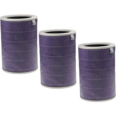 vhbw 3x Filtro HEPA compatible con Xiaomi Mi Air Purifier Max purificador aire - Filtro de repuesto con filtro carbón activado, antibacteriano