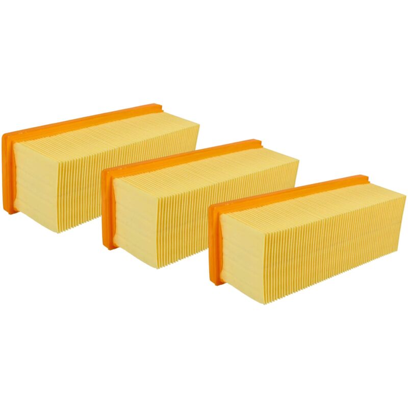 

3x Filtro plisado plano para limpiador multiusos Kärcher A 2701, A 2731 pt, A 2801, NT 181 Profi, SE 2001, SE 3001, SE 5.100, SE 6.100 plus - Vhbw