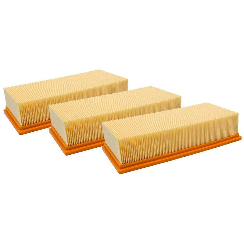 

3x Filtro plisado plano reemplaza 6.904-283.0 Kärcher aspiradora agua/seco NT 65/2 Ap, NT 65/2 Ap Me, NT 75/2 Ap Me Tc - Vhbw