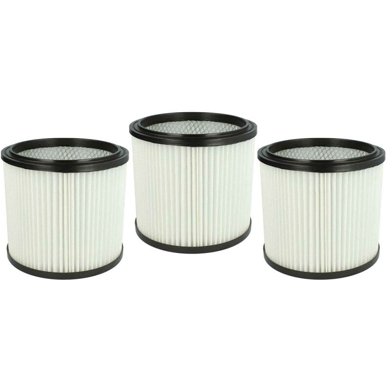 

3x Filtro redondo para aspiradores multiusos Mauk NTS 20 - Vhbw