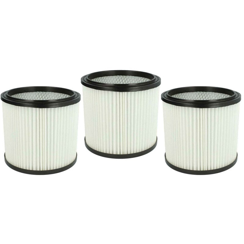 Image of Vhbw - 3x filtro tondo per aspirapolvere Einhell Inox 1100, 1250, 1250/1, 1300 Plus, 1450, 1450 w sostituisce 6.904-042.0, nt RU-30.1