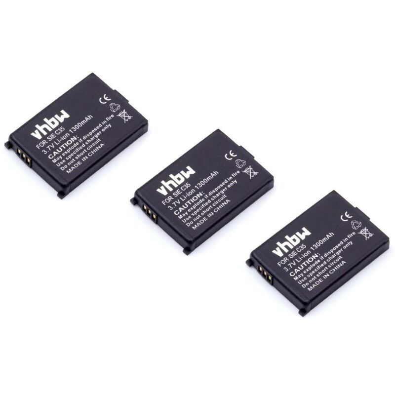 

3x batería compatible con Siemens Active M1 teléfono fijo inalámbrico (1300mAh, 3,7V, Li-Ion) - Vhbw