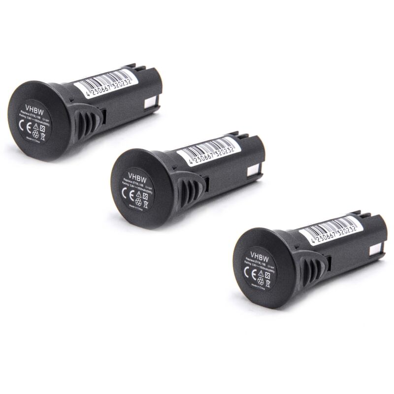 

3x Li-Ion batería 1500mAh (3.6V) para herramienta eléctrica powertools tools Panasonic EZ7411LA1J, EZ7411X - Vhbw