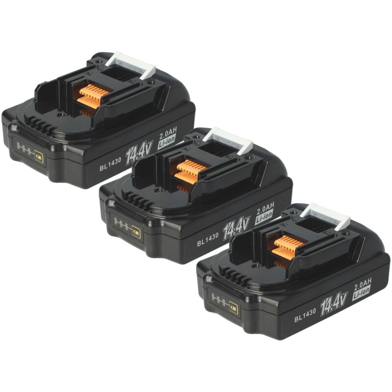 

3x Li-Ion batería 2000mAh (14.4V) para herramienta eléctrica powertools Makita BTW250, BTW250RFE, BTW250Z, BVR340, BVR440, CF201DZ, CF201DZW - Vhbw