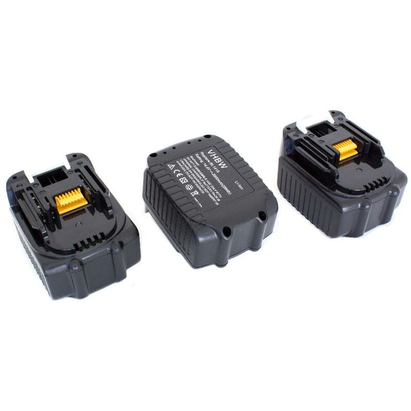 

vhbw 3x Li-Ion batería 2000mAh (14.4V) para herramienta eléctrica powertools Makita KP140DRF, KP140DZ, LXPH02, MR050, MUH300, MUH301DRF, MUH301DZ