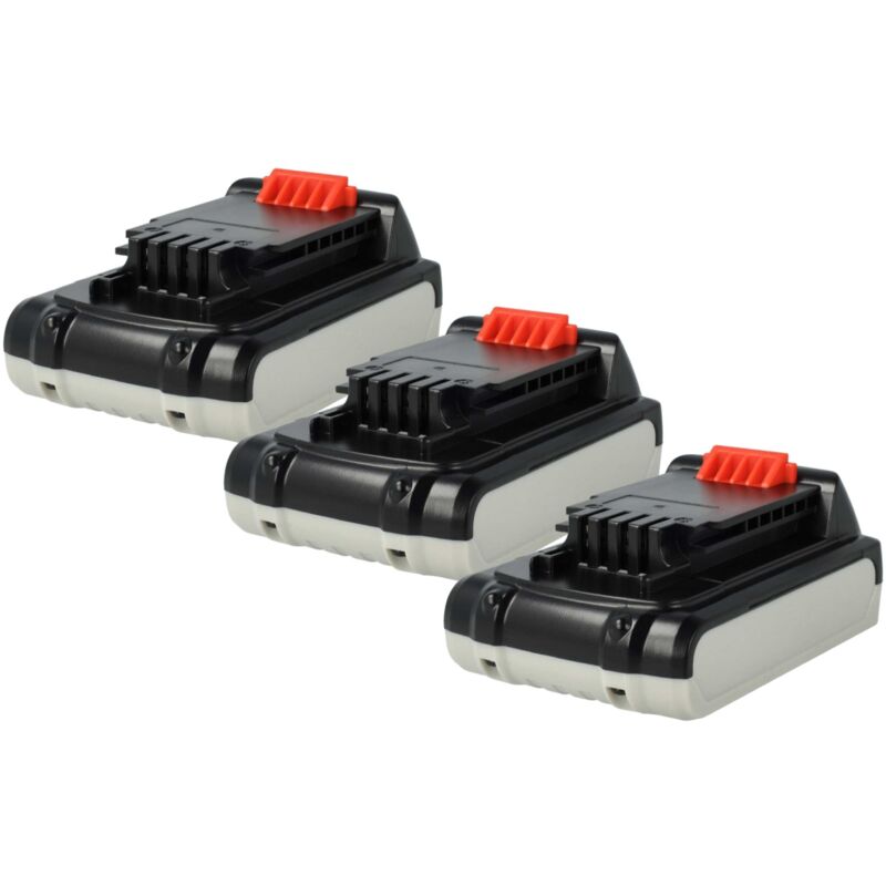 

3x Li-Ion batería 2000mAh (18V) para herramientas HP186F4L, HP186F4LBK, HP186F4LK, HP188F4L, HP188F4LBK por BLACK & DECKER A1518L, LB018-OPE. - Vhbw
