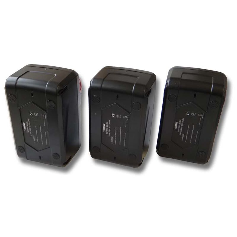 

3x Li-Ion batería 3000mAh (28V) para herramientas Milwaukee V28 batería de lámpara a batería etc. por 48-11-1830, 48-11-2830, 48-11-2850. - Vhbw