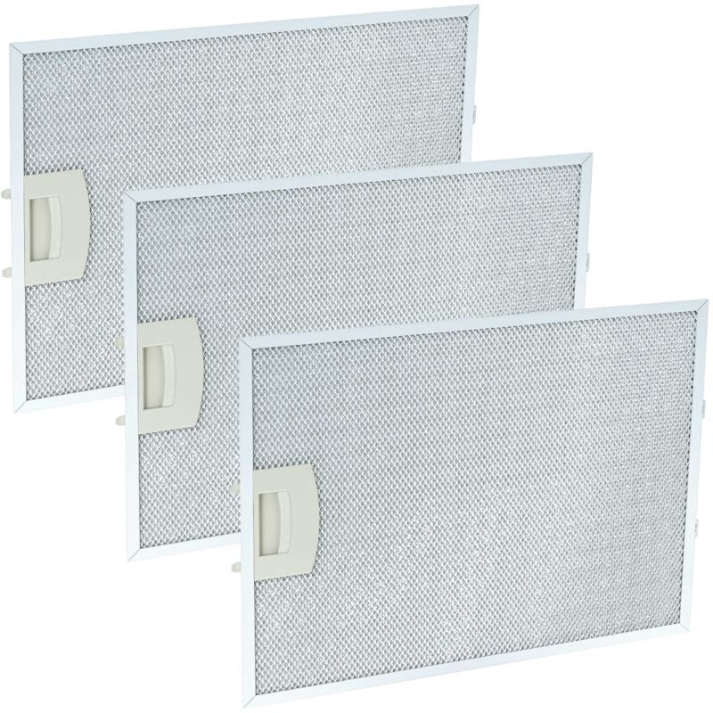 3x Metal Grease Filter compatible with Bosch DWB123652/01, DWB125651/01, DWT065750/01, DWT069750/01 Extractor Fan, metal - Vhbw
