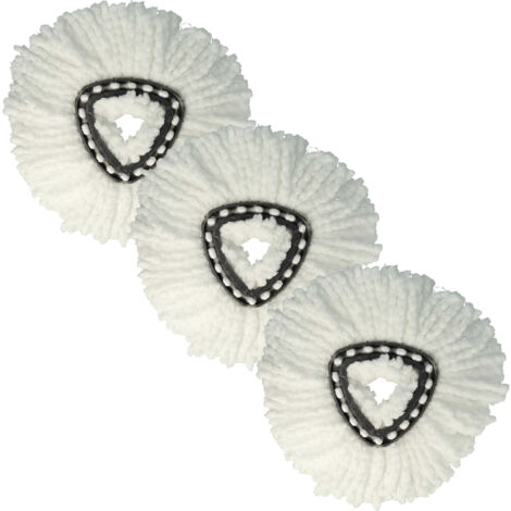 vhbw 3x Mop Heads Replacement for Vileda 152623 for Mop - Microfibre Attachment White