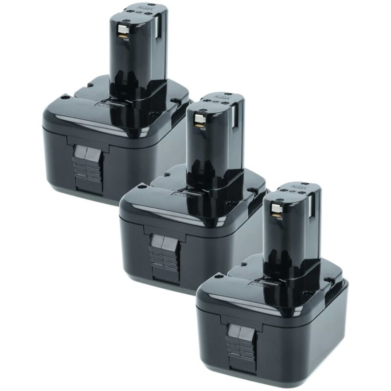 

3x Batería recargable reemplaza Hitachi EB1220HL, EB1220HS, EB1220RS, EB1222HL, EB1226HL para herramientas eléctricas (2100 mAh, NiMH, 12 V) - Vhbw