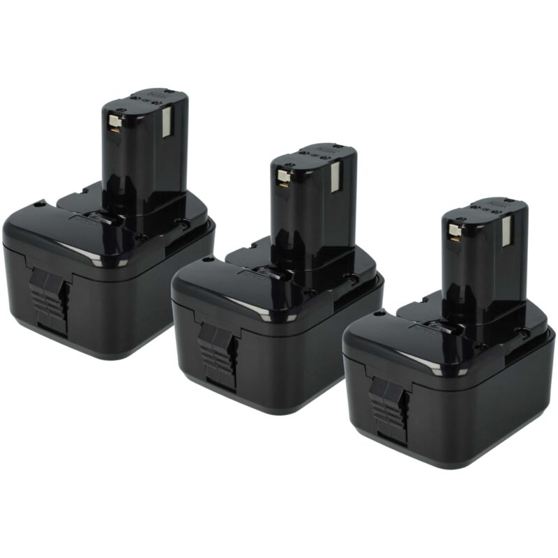 

3x Batería recargable reemplaza Hitachi 321652, 322434, 322629, 323226, 324279, 324360 para herramientas eléctricas (3300 mAh, NiMH, 12 V) - Vhbw