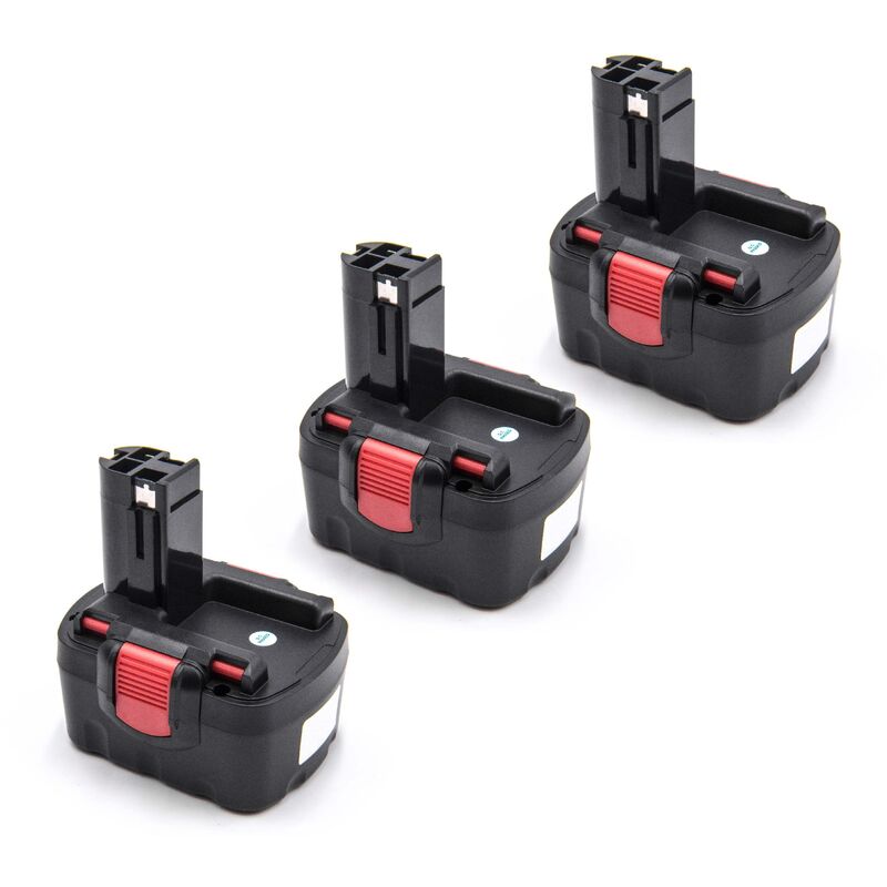 vhbw 3x Batterie compatible avec Bosch 32614-2G, 33614-2G, 3454-01, 3454SB, 3660CK, 3454, 33614, 34614, 35614 outil électrique (1500 mAh, NiMH, 14,4