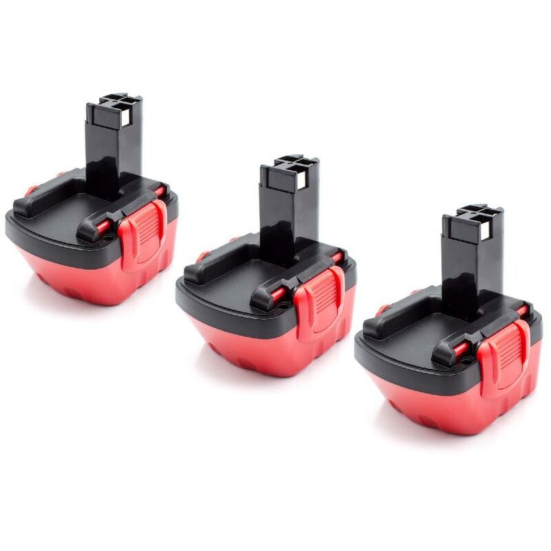 3x Batteries compatible avec Bosch gsr 12-2, JAN-55, gsr 12-1, gsr 12V, psr 12, pag 12, psb 12 VE-2 outil électrique (1500 mAh, NiMH, 12 v) - Vhbw