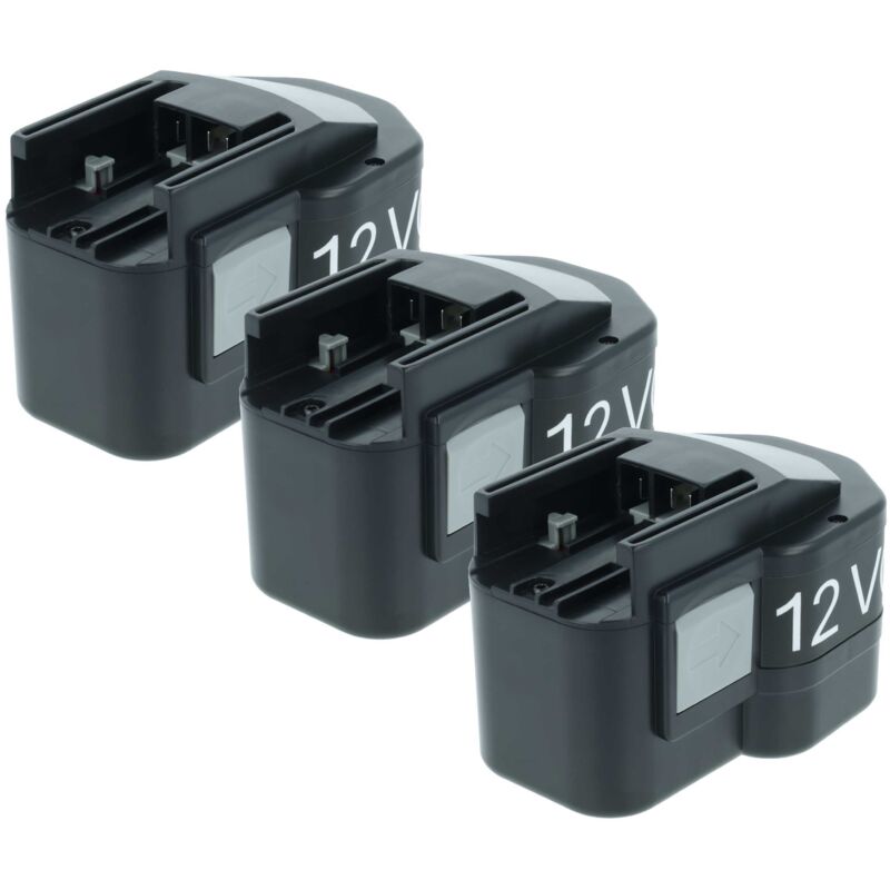 3x Batterie compatible avec Förch BXS12 outil électrique (1500 mAh, NiMH, 12 v) - Vhbw