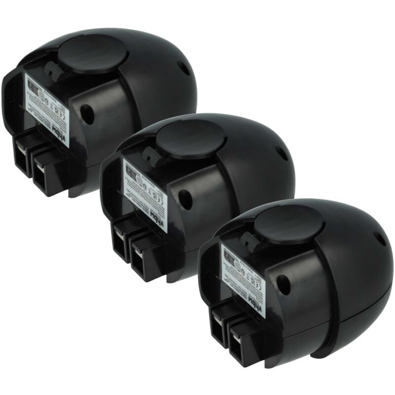 3x Batterie compatible avec Metabo 00064000, 6.00064.50, 6.00059.51, 6.00063.50, 6.00059.50 outil électrique (1500 mAh, NiMH, 4,8 v) - Vhbw