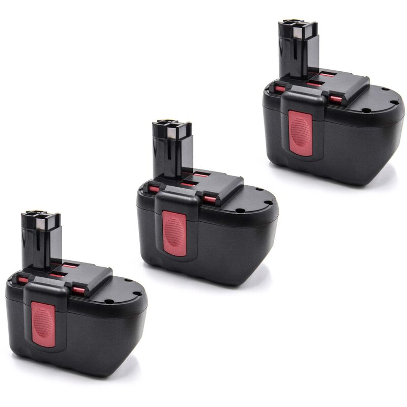 vhbw 3x NiMH batterie 2000mAh (24V) pour outil électrique outil Powertools Tools Bosch 1645B-24, 1645K-24, 1660, 1660K-24, 3452, 3924, 3924-24, 3960