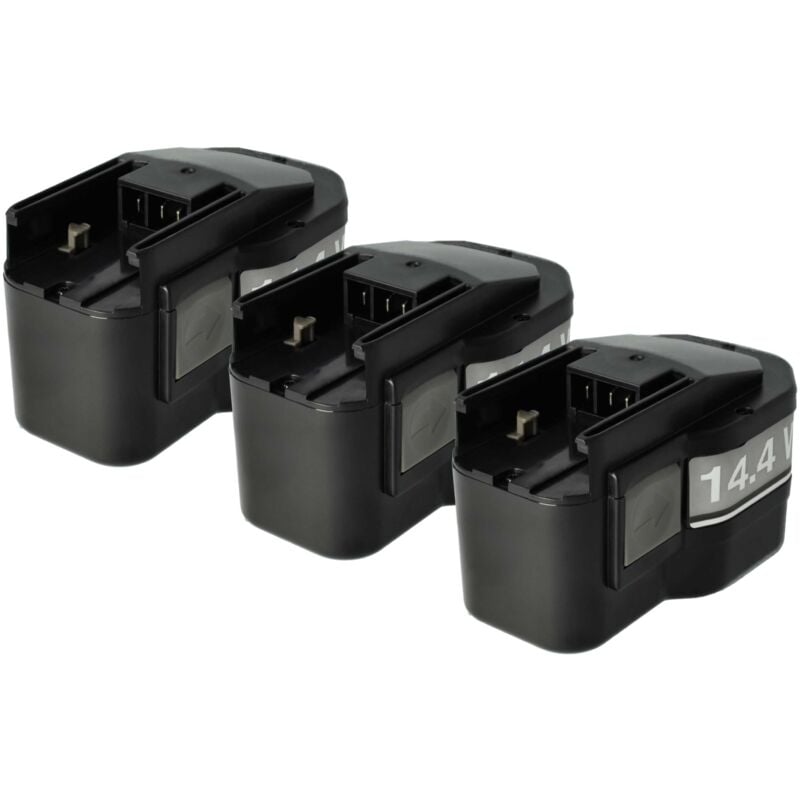 3x Battery compatible with Milwaukee 6562-24, 9081-20, 6562-21, 6562-23, 49-24-0150, 0617-24 Power Tools (1500 mAh, NiMH, 14.4 v) - Vhbw