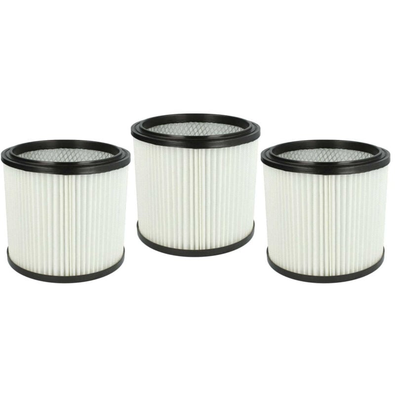 vhbw 3x Replacement Filter compatible with Alaska WVC 1600 Vacuum Cleaner - Cartridge Filter