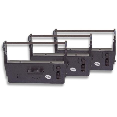 vhbw 3x Ribbon Cartridge Replacement for Sanyo ERC425, ERC445 for Dot Matrix, Receipt Printer - Black Ink Ribbon