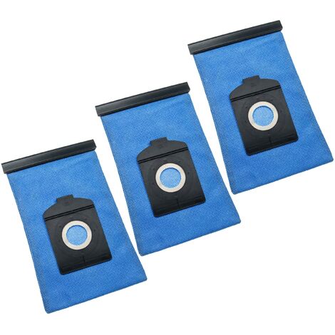 vhbw 3x Sacs compatible avec Bosch big bag 3 l BSN 2100RU aspirateur - 25,3cm x 17,4cm bleu