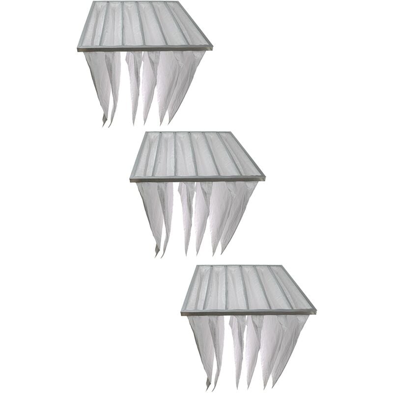 3x Sacs filtrants pour système de climatisation et ventilation - Filtre à air G4, 59,2 x 59,2 x 60 cm, blanc - Vhbw