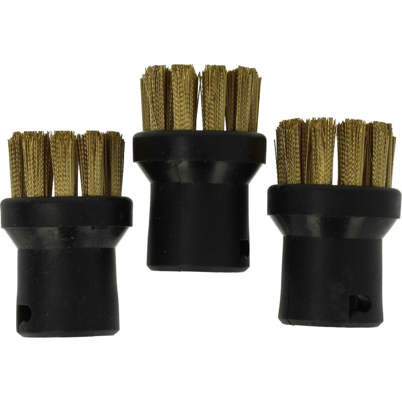 Image of 3x spazzola rotonda compatibile con Kärcher sc 1 Floor Kit, sc 1 mini, sc 1 easyfix yellow pulitore a vapore - Spazzola a vapore - Vhbw