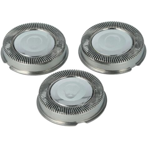 vhbw 3x tête de rasoir compatible avec Philips HP1222, HP1616, HP1622, HP1623, HP1722, HP1723, HQ1322, HQ20, HQ200, HQ202, HQ203 rasoir