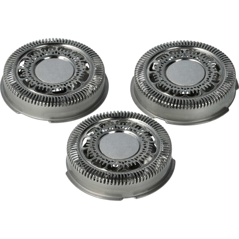3x Têtes de rasoir de remplacement compatible avec Philips S7510, S7520, S7530, S7550, S7000, S7310, S7320, S7370 rasoir électrique, argenté - Vhbw