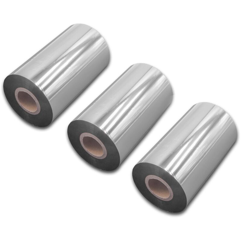 Vhbw - 3x Thermal Ribbon compatible with Godex RT860i, ZX1200i, RT730 Label Printer, 110 mm x 300 m, Wax Resin, Black