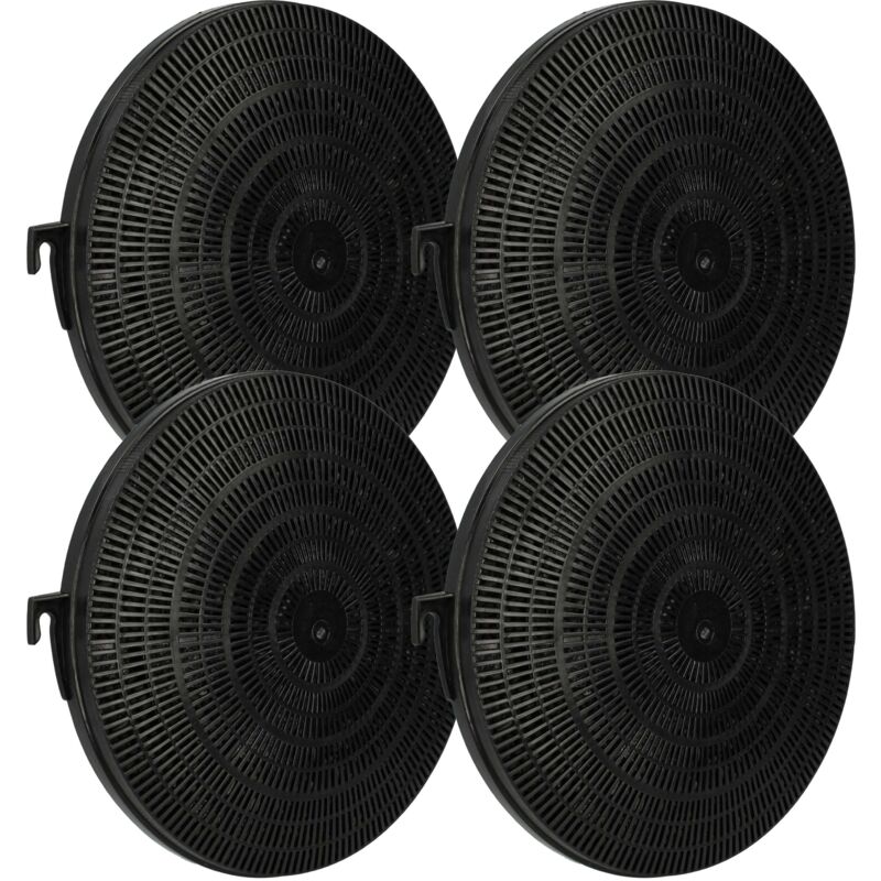 4x Activated Carbon Filter compatible with A.Martin AFC7600X, AFT642N, AFT642W, AFT642X Extractor Hood - 21 cm - Vhbw