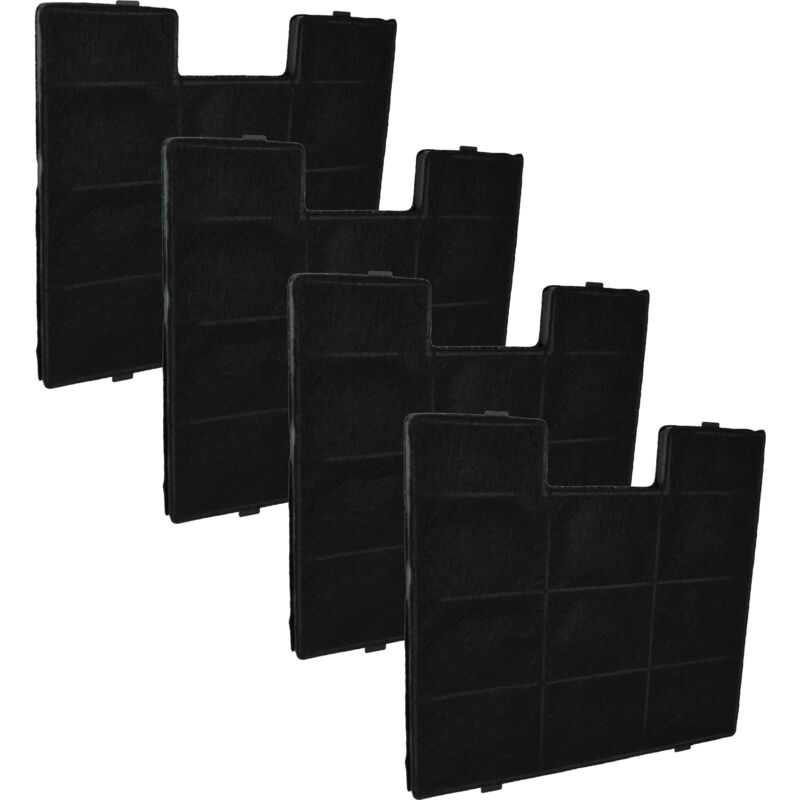 4x Activated Carbon Filter compatible with Amica okc 621T, 651G, 611 zr, 523G/J, 5661I, 6767, 921T, 951T, 651T, 6726I Extractor Hood - Vhbw