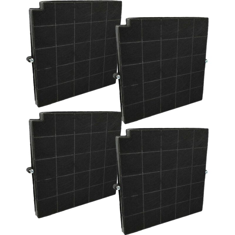 vhbw 4x Activated Carbon Filter compatible with Arthur Martin INSIDE 90, KARIF 88143, KARIF 881437 Extractor Hood - 26.5 x 25.8 x 1.8 cm