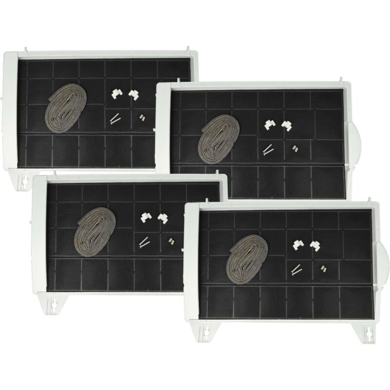 4x Activated Carbon Filter compatible with Balay 3BH919B/04, 3BH919B/05, 3BH919B/02, 3BH919B/03 Extractor Hood - 45 x 32 x 4 cm - Vhbw
