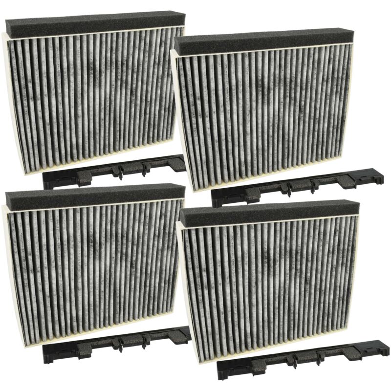 Vhbw - 4x Activated Carbon Filter compatible with Siemens LC64BA521/02, LC66BA540/02, LC66GA530/01, LC66BC530/01 Extractor Hood + Holding Frame