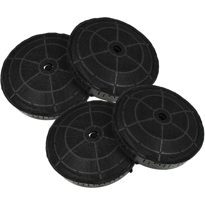 4x Activated Carbon Filter compatible with Elica PRF0032793B, PRF0033852A, PRF0033852, PRF0034012, PRF0033852B Extractor Hood - 17.2 cm - Vhbw