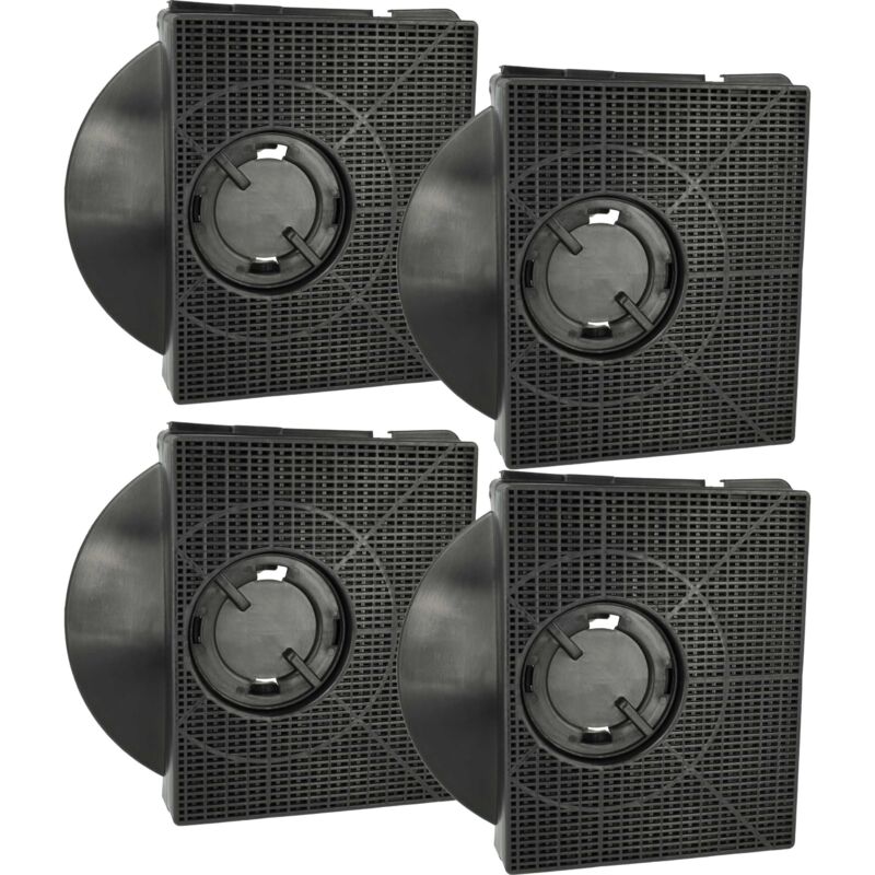 4x Activated Carbon Filter compatible with Elica PRF0047509B, PRF0047509C, PRF0047509, PRF0047509A Extractor Hood - 21.3 x 20.7 x 4.1 cm - Vhbw