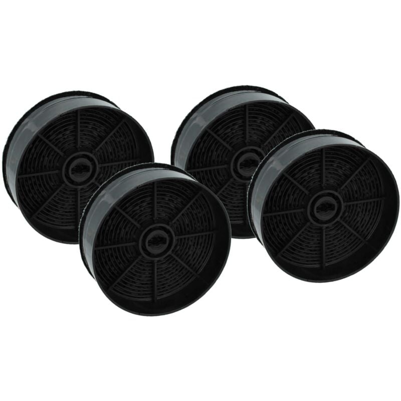 Vhbw - 4x Activated Carbon Filter compatible with Faber 110.0456.294, 25867316, 305.0482.953, 305.0482.954, 305.0511.149 Extractor Hood - 12.4 cm