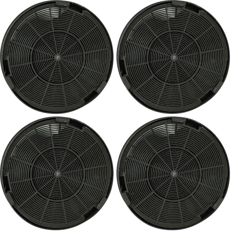 4x Activated Carbon Filter compatible with Franke 110.0476.873, 110.0476.874, 110.0476.875, 110.0476.876, 110.0476.877 Extractor Hood - 19.6 cm - Vhbw