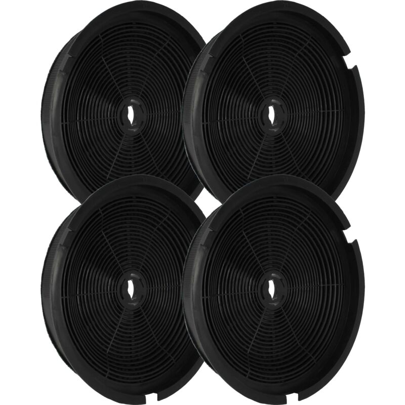 4x Activated Carbon Filter compatible with Honeywell NL600ED - T2035106, QFD-600ED, Onyx60/90, NL600ED Titanit Extractor Hood - 19 cm - Vhbw